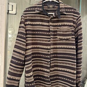 Ralph Lauren Double RL Men's Black and Tan Patterned Shacket